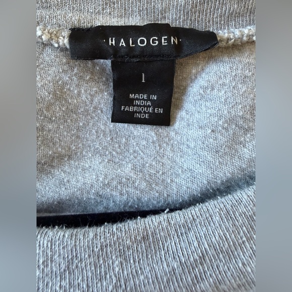 Halogen Pearl-Embellished Gray Sweatshirt - Picture 3 of 3